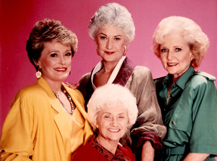 Bea Arthur (Center, rear), with fellow Golden Girls cast members, from left, Rue McClanahan, Estelle Getty, and Betty White